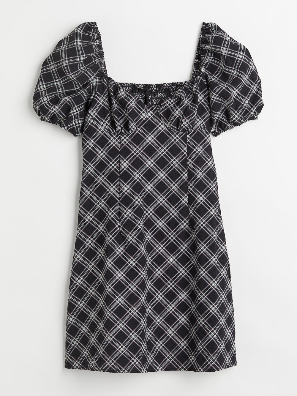 H&M Black and White Plaid Mini Dress - Picture 3 of 6